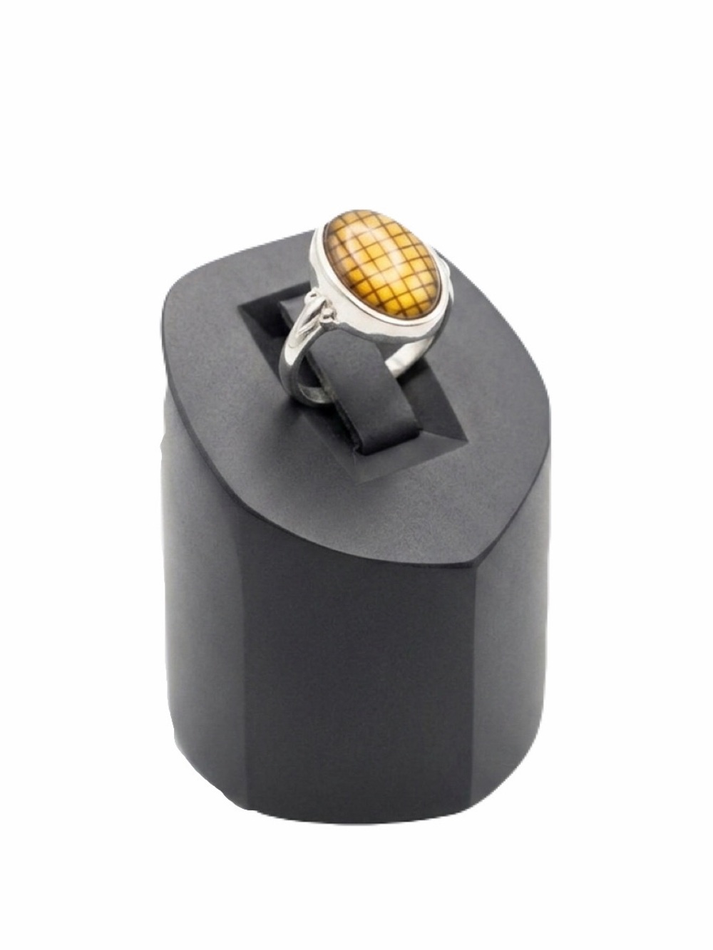 New Handmade Native Silver Bohemian Minimalist Caged Tiger Eye Ring